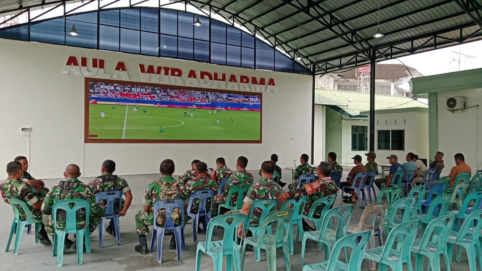 Kodim 0203/Lkt Gelar Nobar Piala Dunia 2026