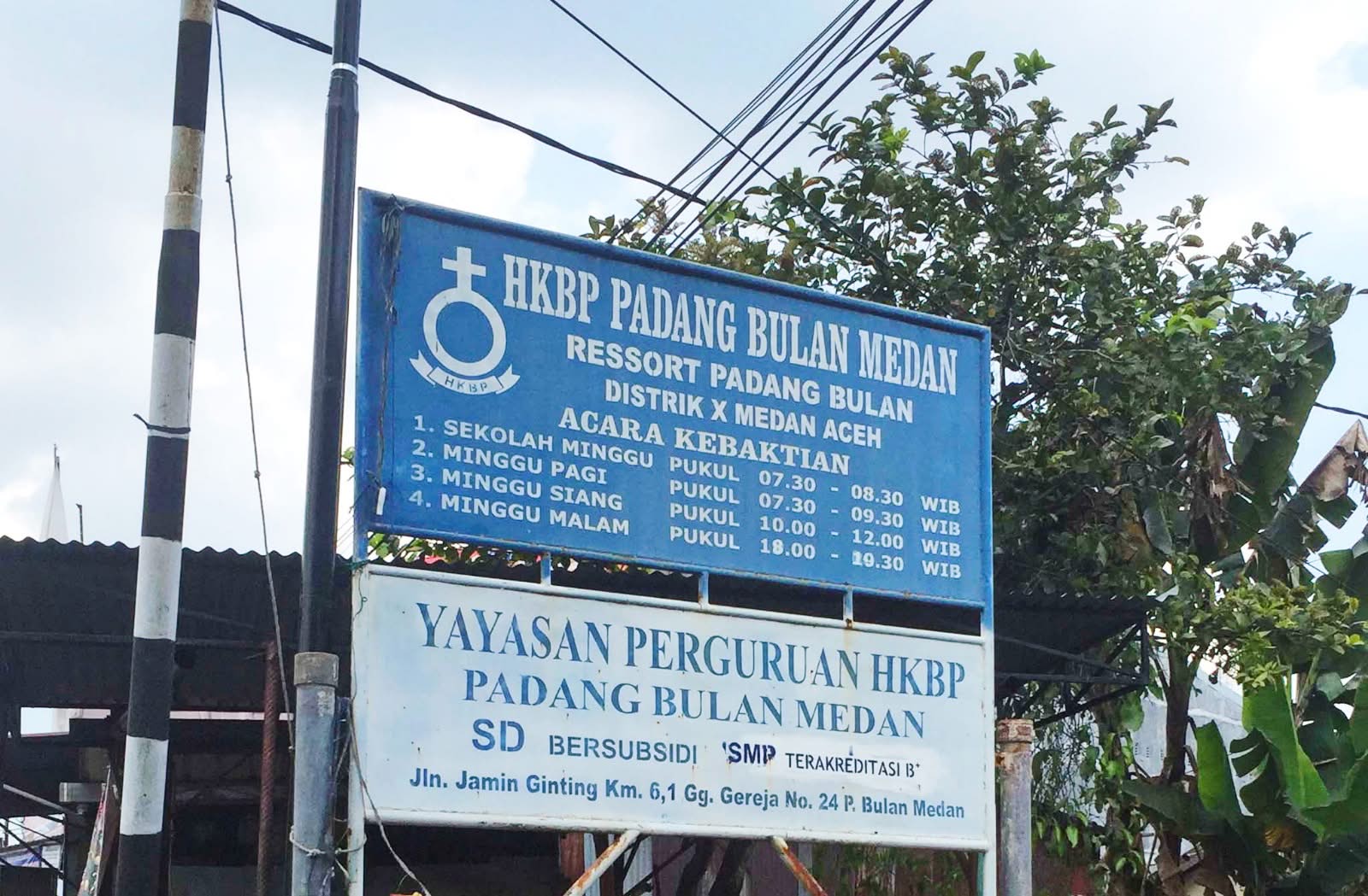 Plank Sekolah HKBP Padang Bulan. (Foto: Ist/Aktual Online)