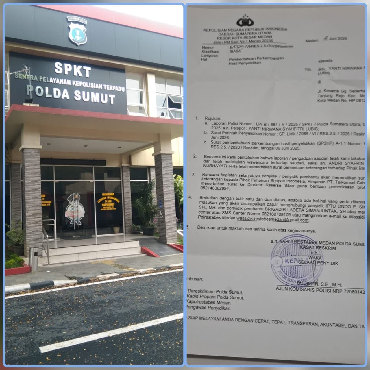 SP2HP Baru Terbit Setelah Setahun, Korban Dugaan Penipuan Online Pertanyakan Lambatnya Penanganan Kasus di Polda Sumut