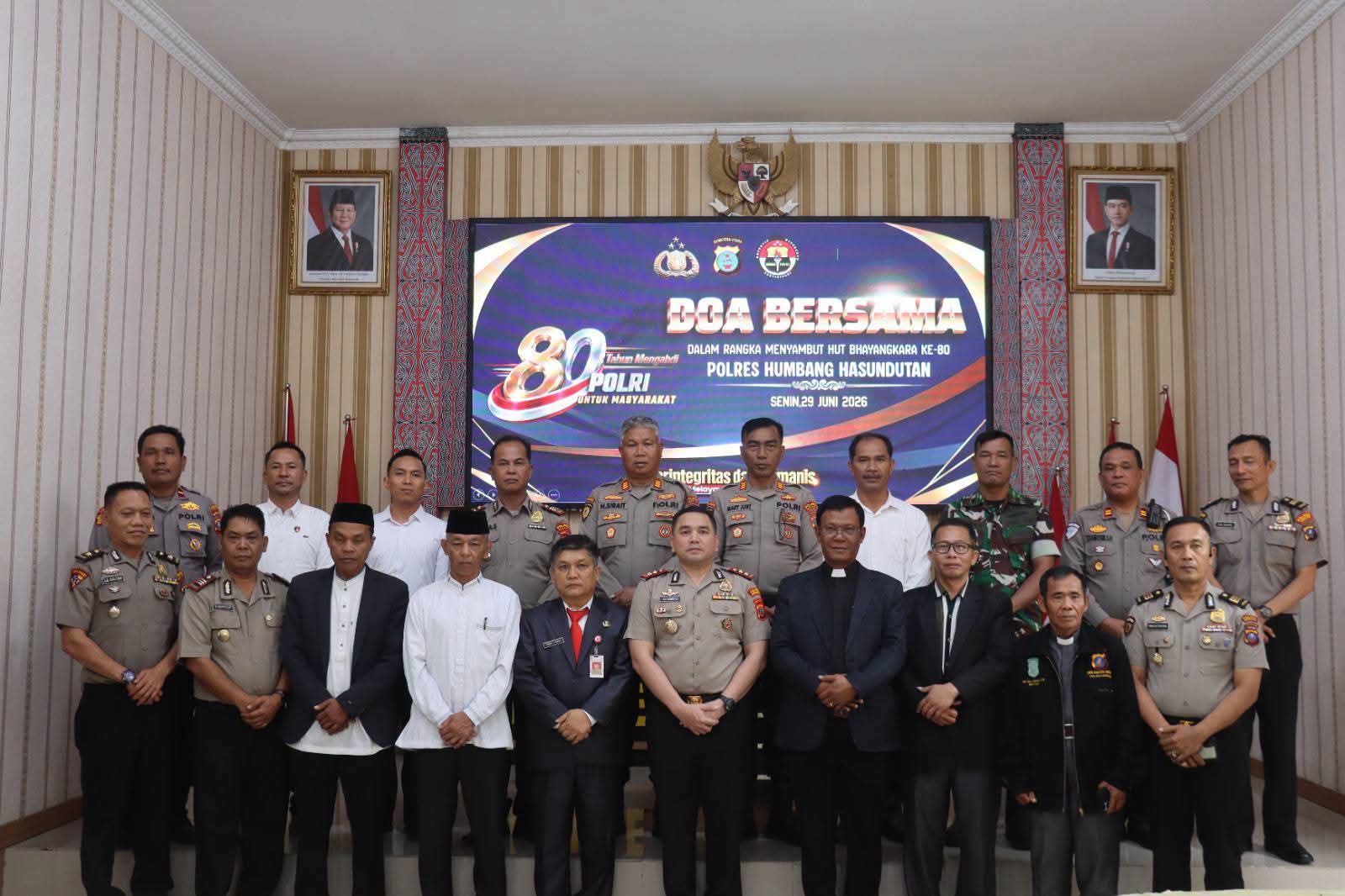 Pemkab Humbahas Hadiri Doa Bersama Lintas Agama Sambut HUT Bhayangkara ke-80