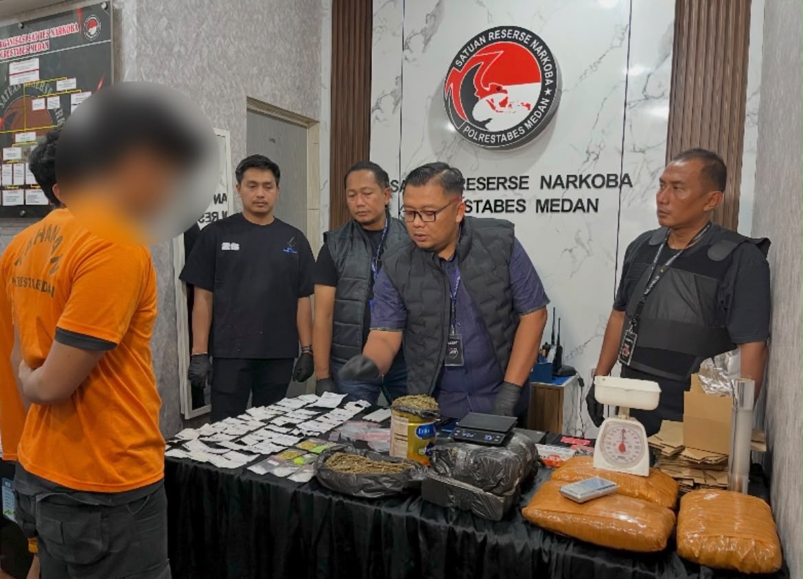 Bandar Narkoba Lintas Provinsi Manfaatkan Jasa Ekspedisi Digulung Satresnarkoba Polrestabes Medan