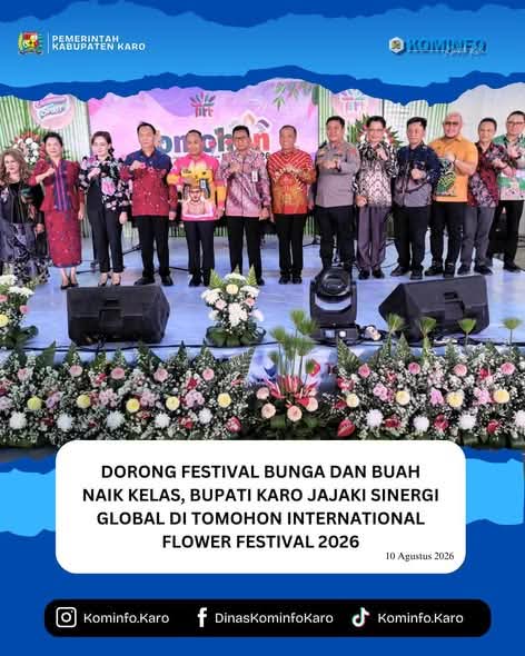 Dorong Festival Bunga dan Buah Naik Kelas, Bupati Karo Jajaki Sinergi Global di Tomohon International Flower Festival 2026