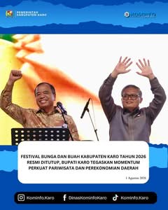 Festival Bunga dan Buah Kabupaten Karo Tahun 2026 Resmi Ditutup
