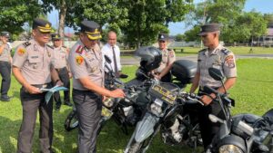 Kapolres Binjai Cek Kesiapan Kendaraan, Senpi dan HT Dinas Personel Polres Binjai