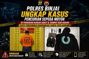 Polres Binjai Ungkap Kasus Curanmor di Parkiran Rumah Sakit dan Tempat Kos-Kosan, Satu Tersangka Diamankan Tanpa Perlawanan