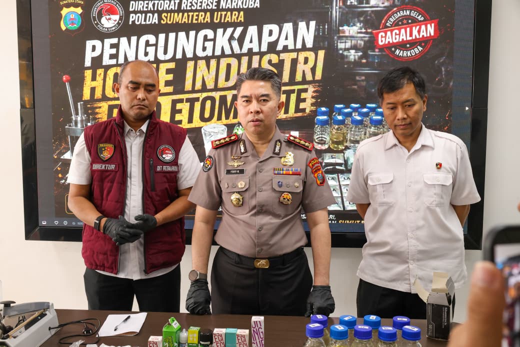 Polda Sumut Bongkar Home Industri Vape Mengandung Etomidate, Bahan Baku Diduga Dipasok dari Kamboja