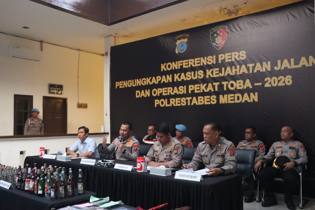 906 Tersangka Diamankan, Polrestabes Medan Ungkap 716 Kasus Kejahatan Jalanan dan Hasil Operasi Pekat Toba 2026
