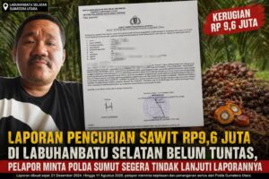 Laporan Pencurian Sawit Rp9,6 Juta di Labuhanbatu Selatan Belum Tuntas, Pelapor Minta Polda Sumut Segera Tindak Lanjuti Laporannya