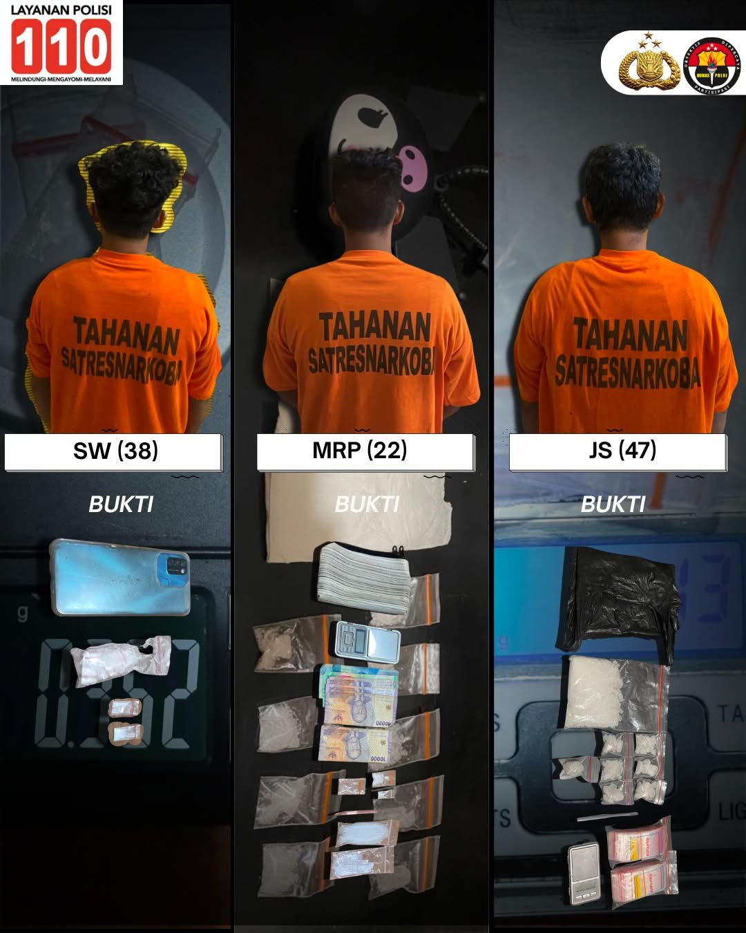 3 Hari Beruntun, Polres Binjai Tangkap 3 Pengedar Narkoba