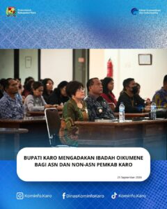 Bupati Karo Mengadakan Ibadah Oikumene bagi ASN dan Non-ASN Pemkab Karo