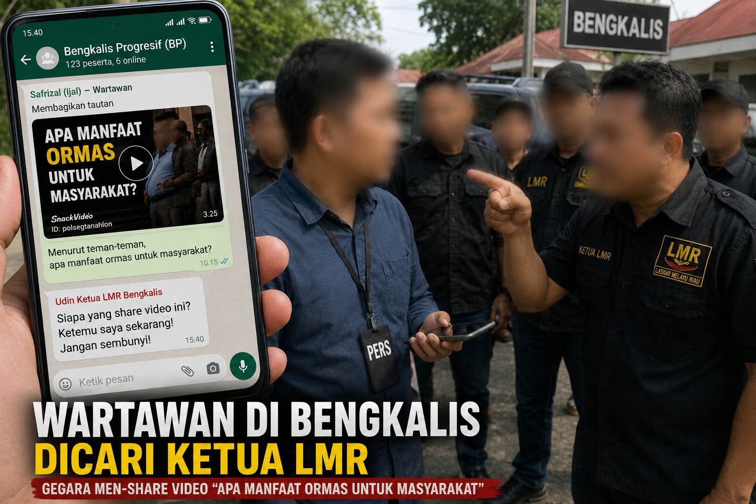 Bagikan Video soal Ormas, Wartawan di Bengkalis Mengaku Diintimidasi Ketua LMR