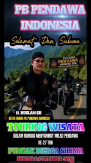 Ketua Umum PB Pendawa H. Ruslan SH Ajak Keluarga Besar Pendawa Sukseskan Touring Wisata Sambut HUT ke-27