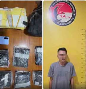 Satres Narkoba Polres Asahan Amankan Kurir Sabu 1,5 Kg di Silau Laut