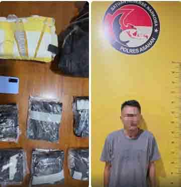 Satres Narkoba Polres Asahan Amankan Kurir Sabu 1,5 Kg di Silau Laut