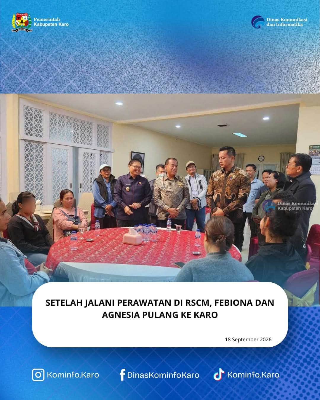 Setelah Jalani Perawatan di RSCM, Febiona dan Agnesia Pulang ke Karo