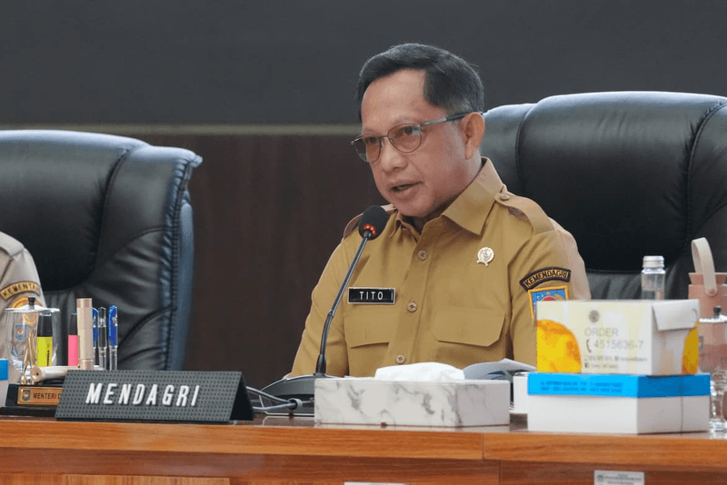 Menteri Dalam Negeri (Mendagri) Muhammad Tito Karnavian saat memimpin Rapat Koordinasi Pengendalian Inflasi Daerah di Gedung Sasana Bhakti Praja, Kemendagri, Jakarta, Senin (12/10/2026) kemarin. (Foto: Ist/ Aktual Online)