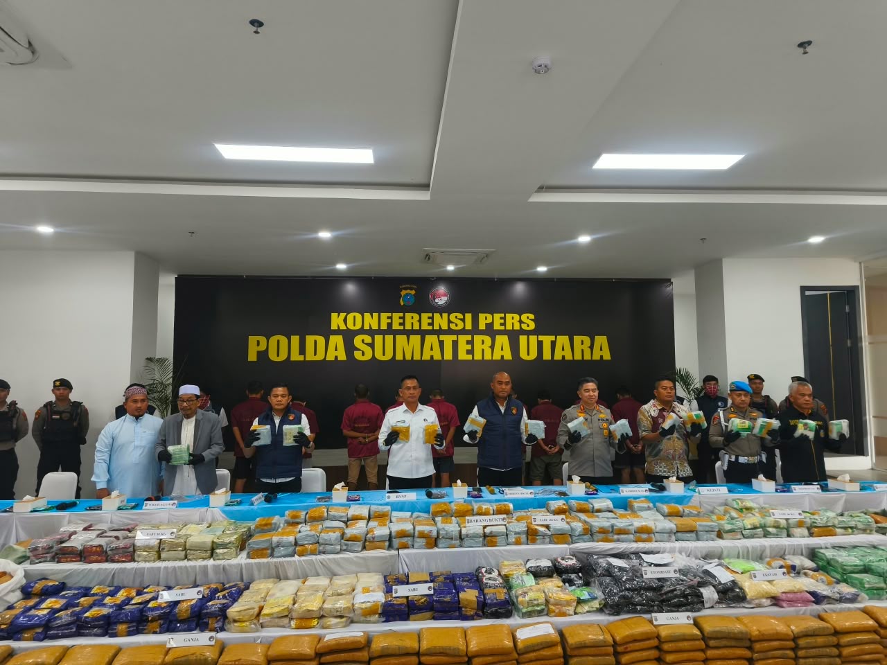 Polda Sumut Ungkap Tiga Kasus Narkoba,Sita 244 Kg Sabu