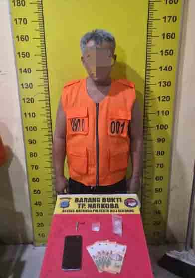 Miliki Shabu,Pria Setengah Abad Digiring ke Mapolresta Deli Serdang
