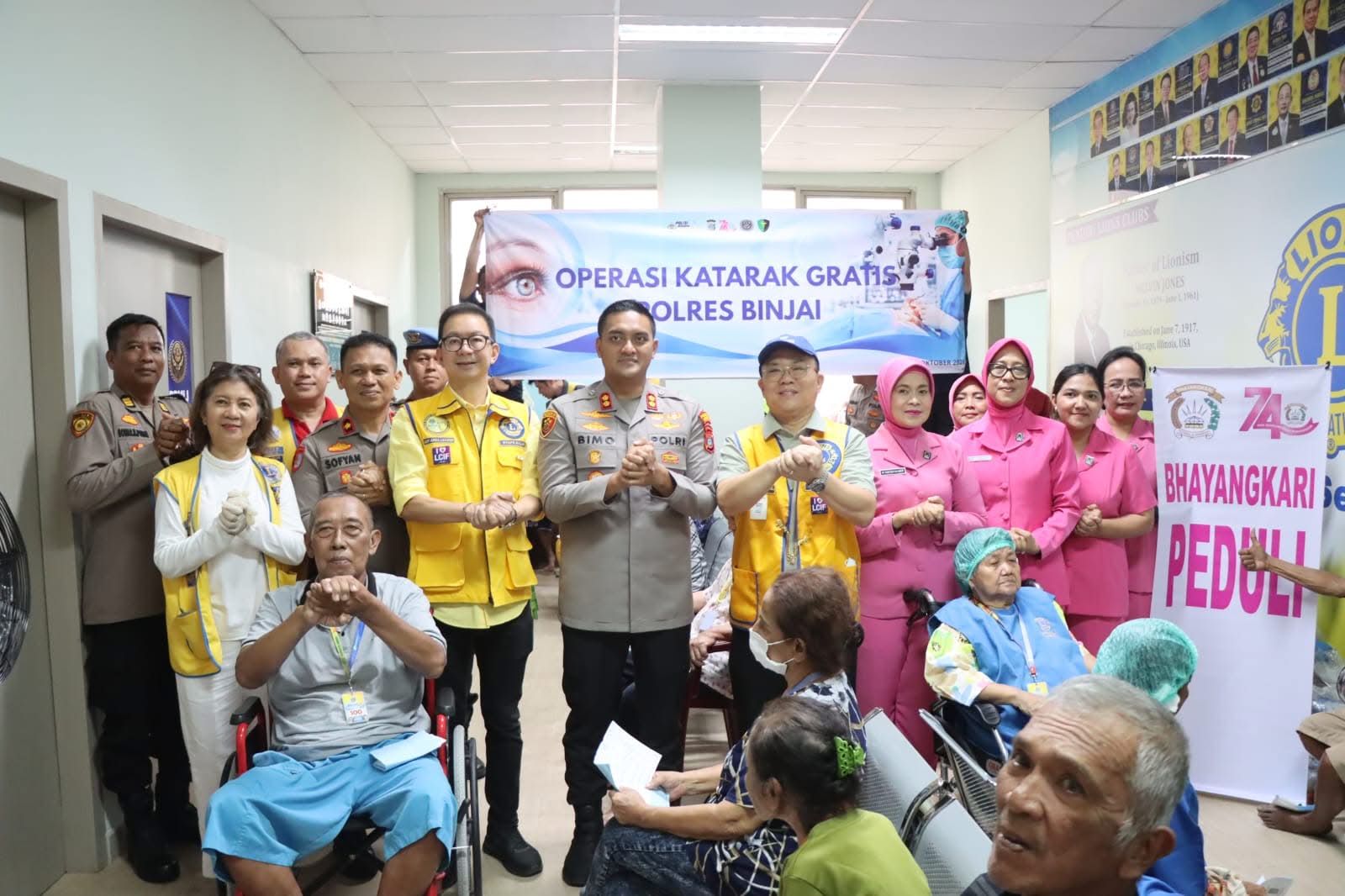 Wujudkan Kepedulian Nyata, Polres Binjai Bersama Bhayangkari Gelar Bakti Kesehatan Operasi Katarak