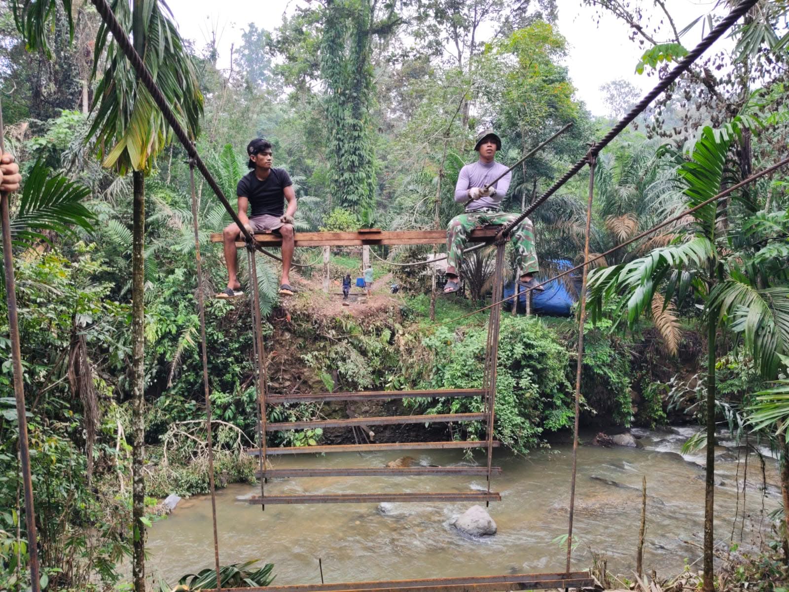 Kodim 0212/TS, Pembangunan Jembatan Gantung di Tapsel Capai Progres 39,40 Persen